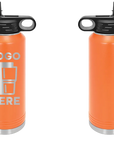 Polar Camel Water Bottle Orange Laser Engrave