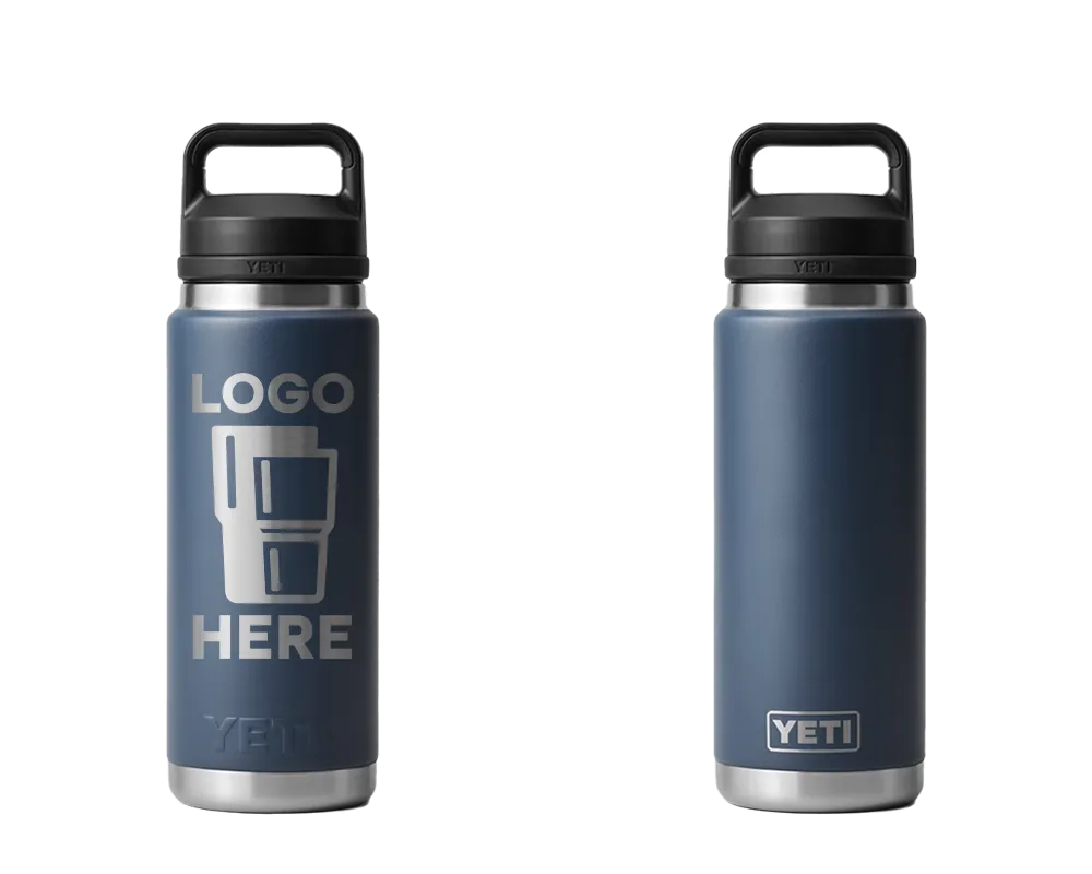 YETI Rambler Bottle Navy Laser Engrave