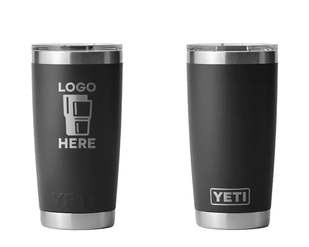 YETI Rambler Tumbler Black Laser Engrave