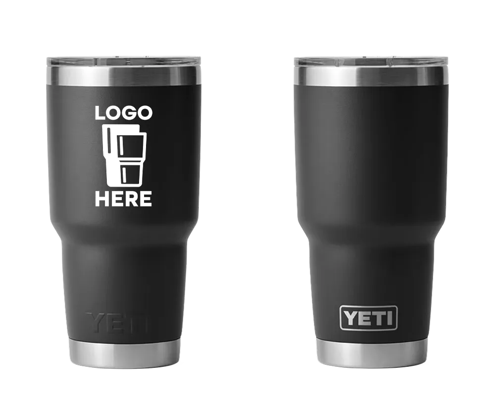YETI Rambler Tumbler Black Color Print