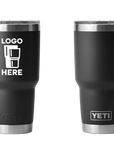 YETI Rambler Tumbler Black Color Print