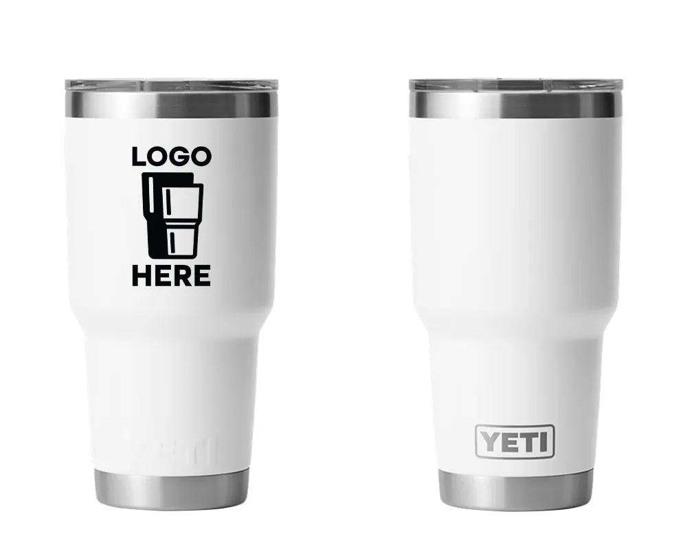 YETI Rambler Tumbler White Color Print