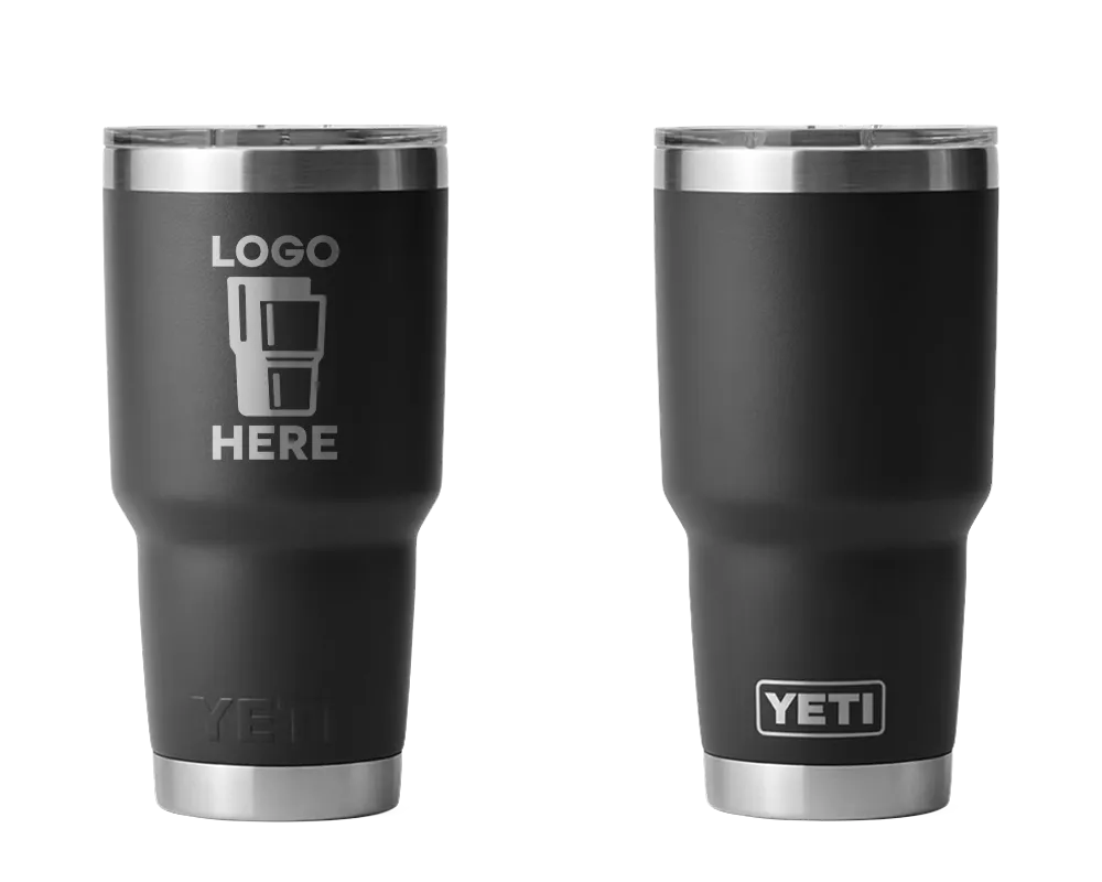 YETI Rambler Tumbler Black Laser Engrave