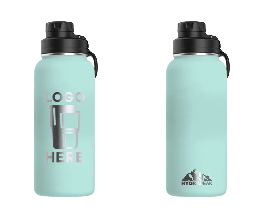 Hydrapeak Wide Bottle w/ Chug Lid Aqua Laser Engrave