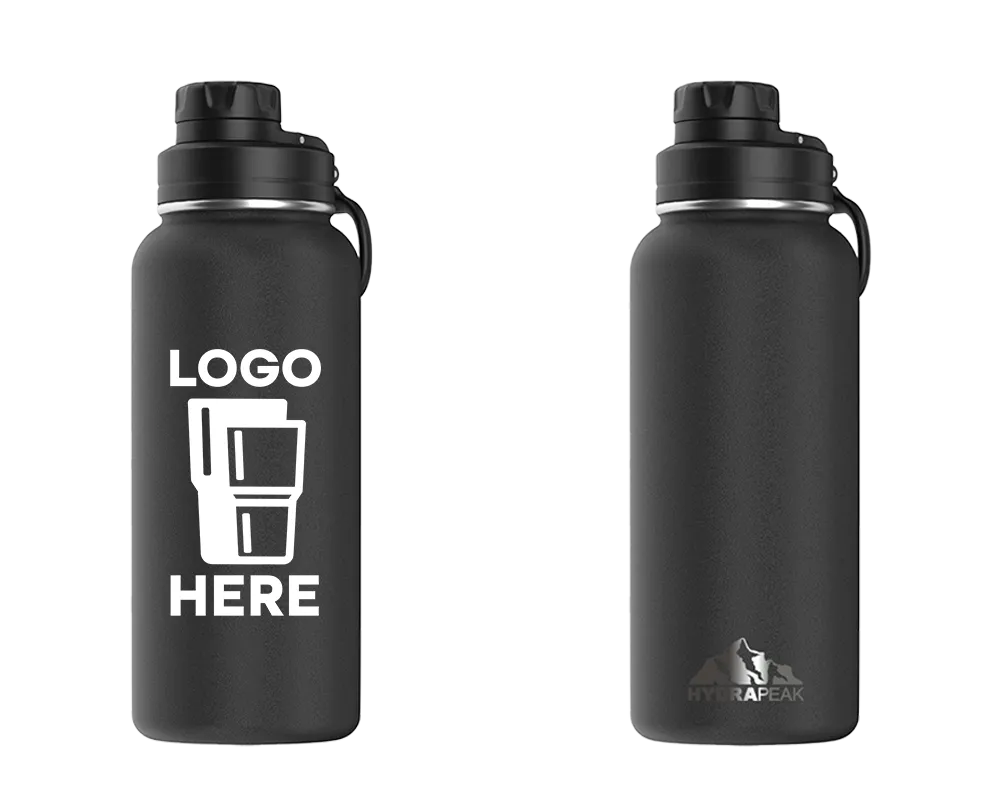 Hydrapeak Wide Bottle w/ Chug Lid Black Color Print