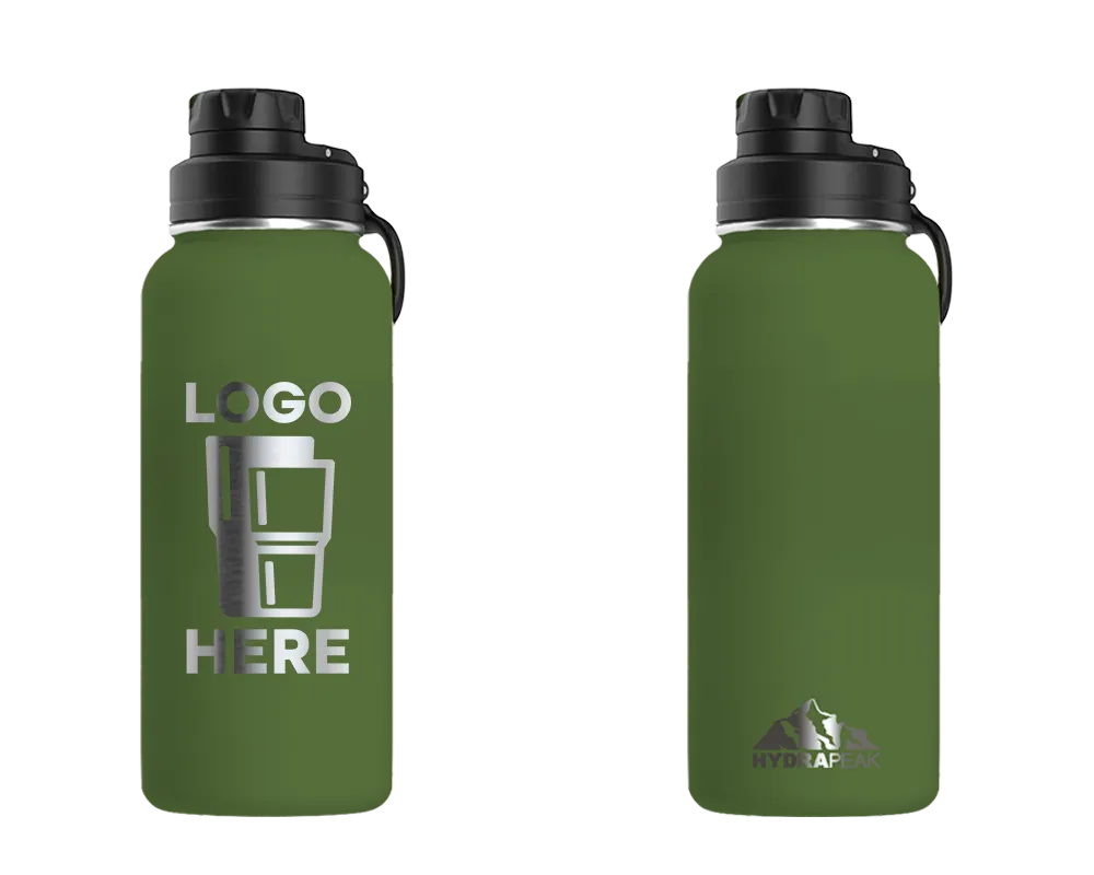 Hydrapeak Wide Bottle w/ Chug Lid Olive Laser Engrave