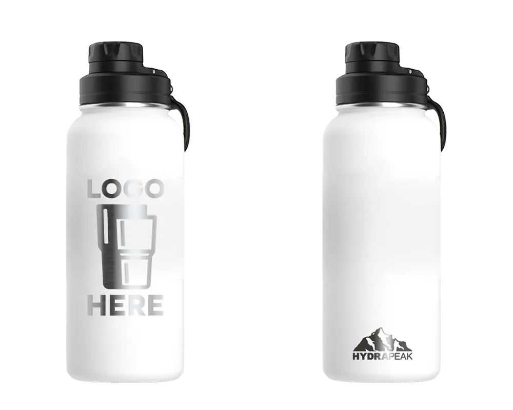 Hydrapeak Wide Bottle w/ Chug Lid White Laser Engrave