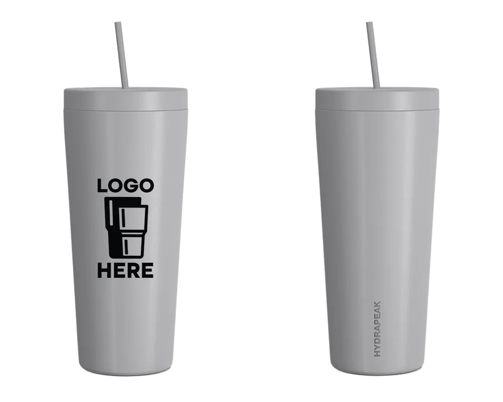 Hydrapeak Traveler Tumbler w/ Straw Lid Grey Color Print