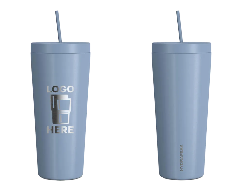 Hydrapeak Traveler Tumbler w/ Straw Lid Modern Blue Laser Engrave