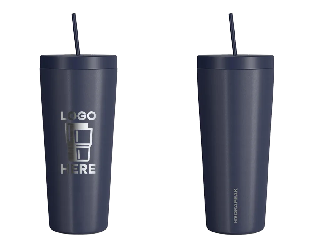 Hydrapeak Traveler Tumbler w/ Straw Lid Navy Laser Engrave