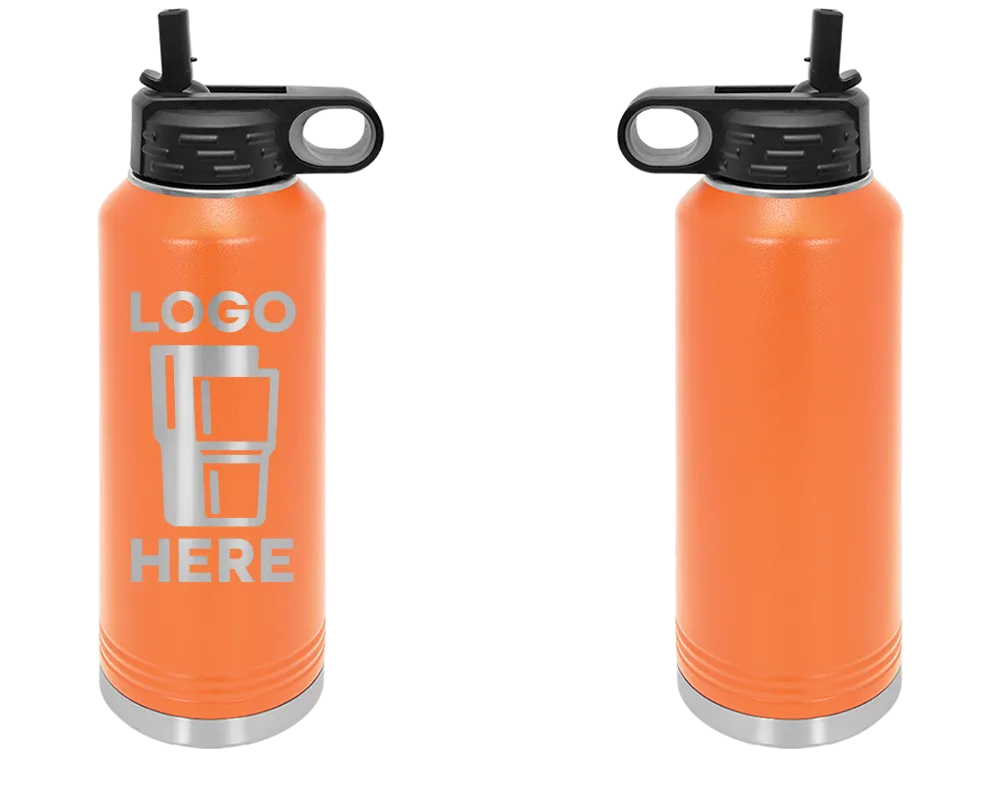 Polar Camel Water Bottle Orange Laser Engrave