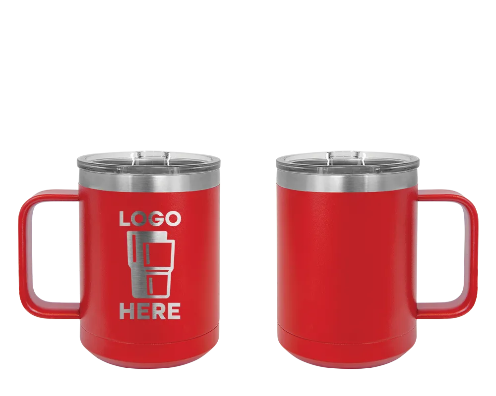 Polar Camel Handle Mug Red Laser Engrave