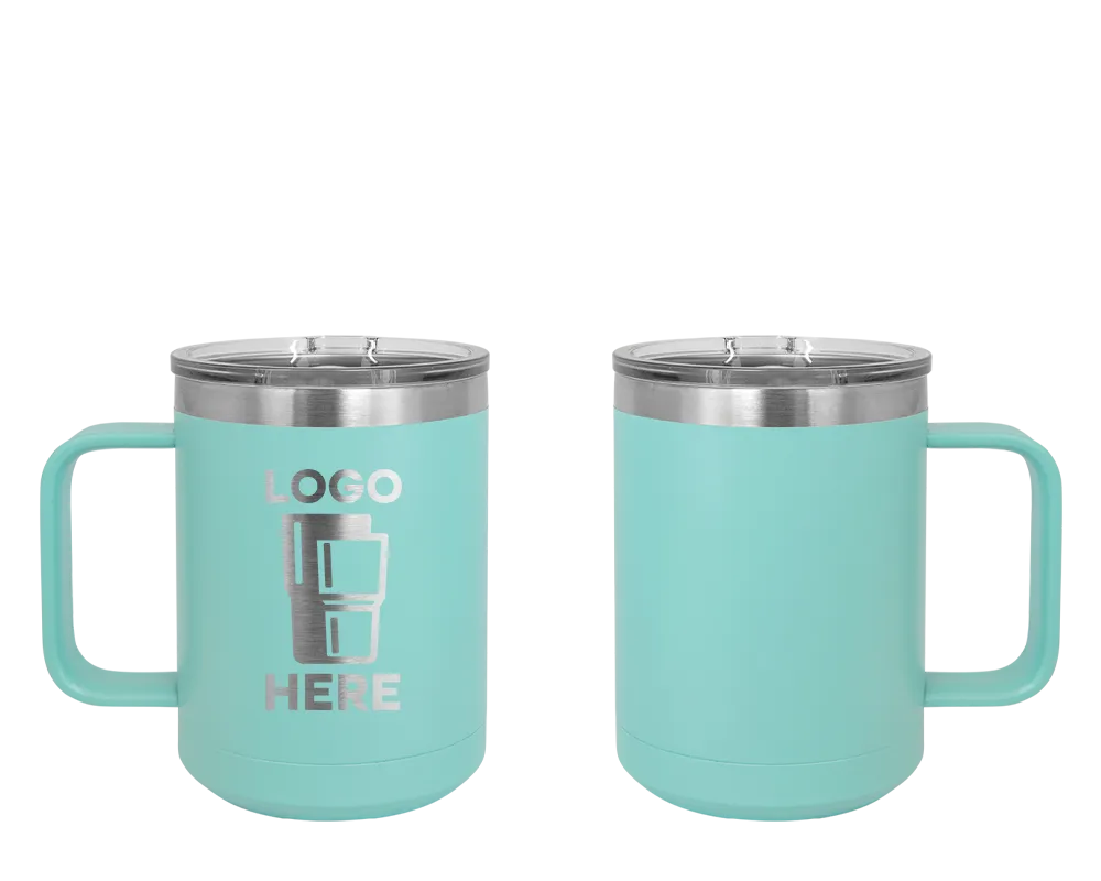 Polar Camel Handle Mug Teal Laser Engrave