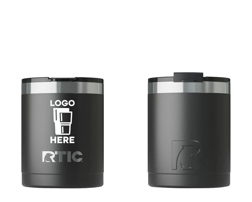 RTIC Essential Lowball Tumbler Black Color Print