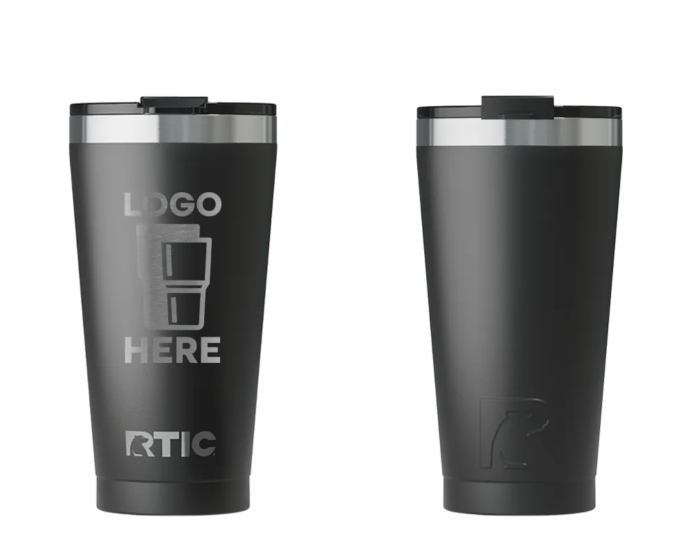 RTIC Essential Pint Tumbler Black Laser Engrave