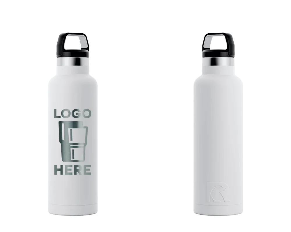 RTIC Sport Water Bottle White Laser Engrave
