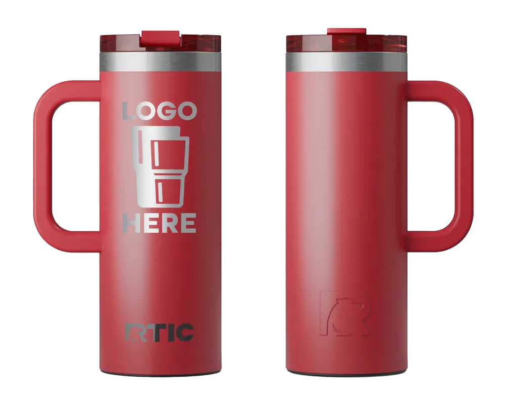 RTIC Road Trip Travel Mug Flag Red Laser Engrave