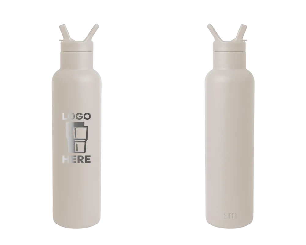 Simple Modern Ascent Water Bottle Almond Birch Laser Engrave