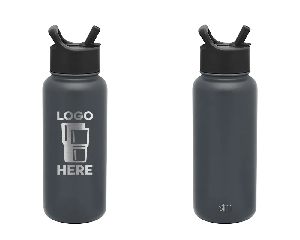 Simple Modern Summit Water Bottle Graphite Laser Engrave