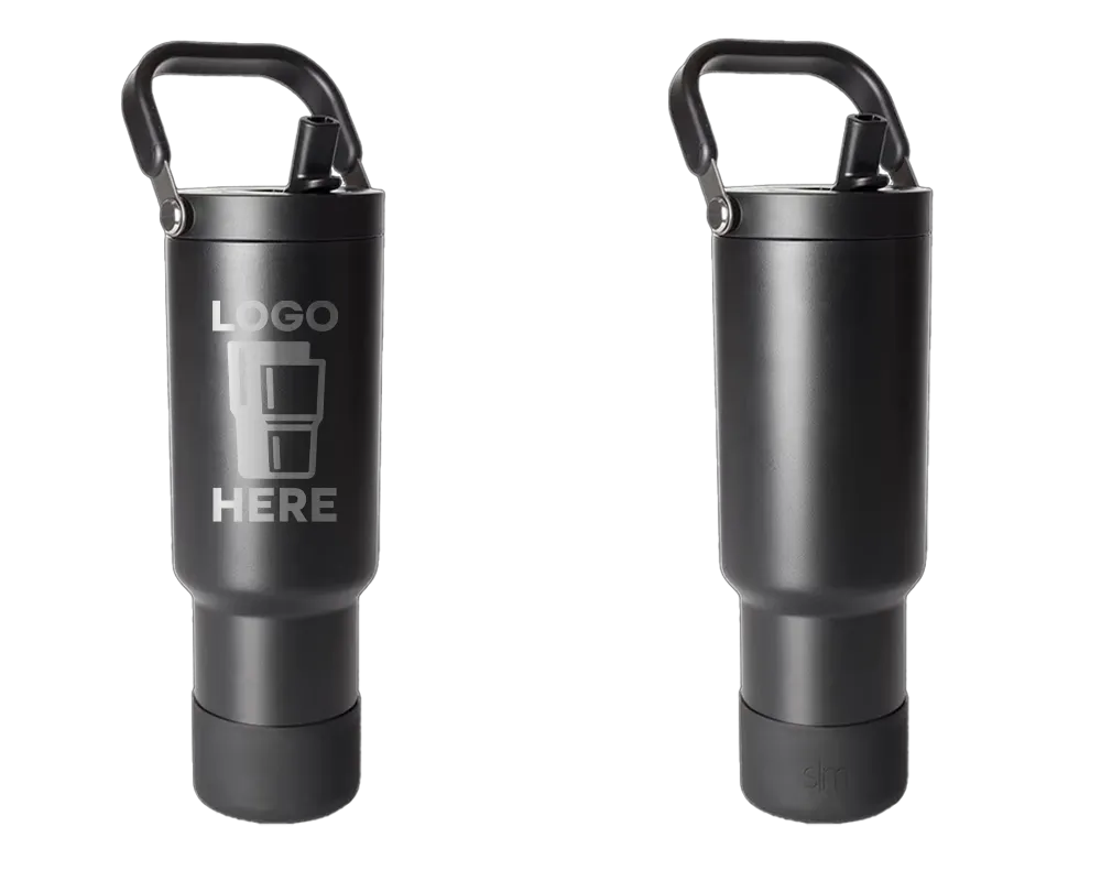 Simple Modern Trek Pivot Tumbler Midnight Black Laser Engrave