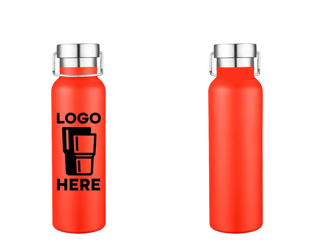 Vacuum Bottle Frosted Red Color Print
