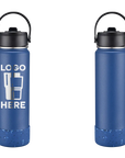 Water Bottle w/ Straw Lid Navy Laser Engrave
