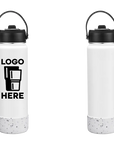 Water Bottle w/ Straw Lid White Color Print