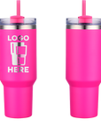 Handle Tumbler Magenta Laser Engrave