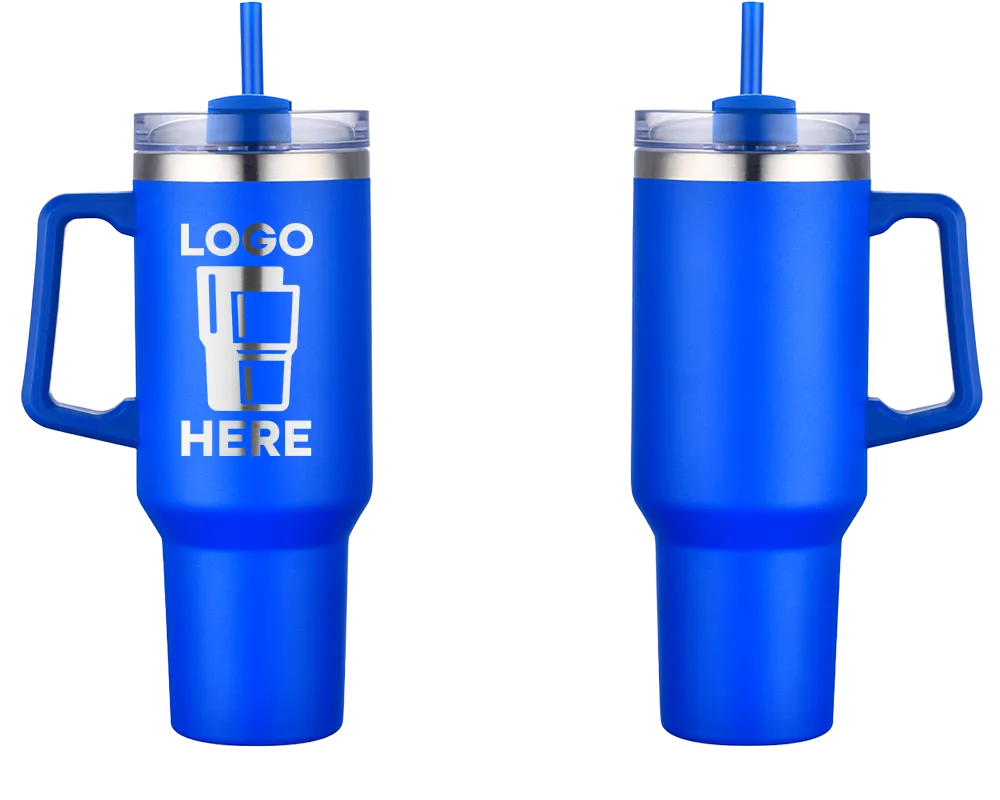 Handle Tumbler Royal Blue Laser Engrave