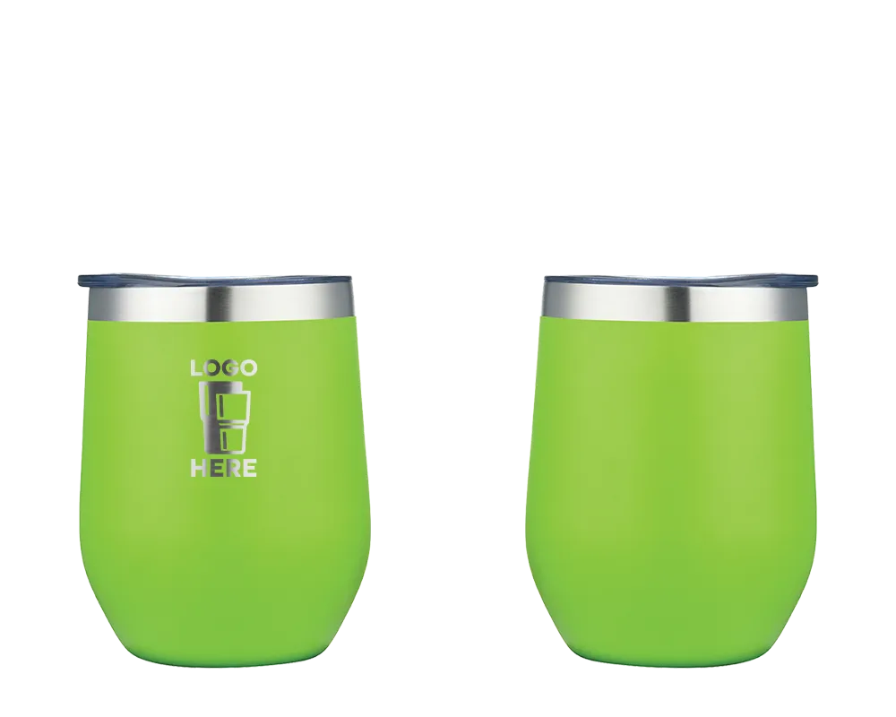 Stemless Wine Tumbler Frosted Lime Laser Engrave