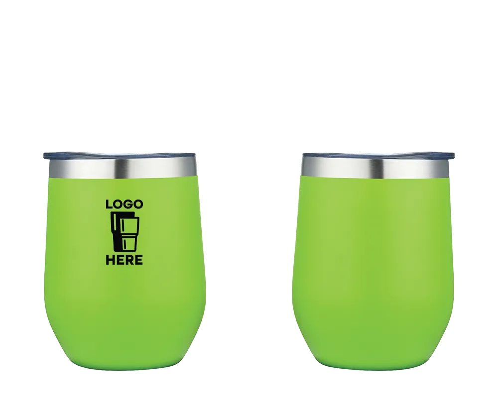 Stemless Wine Tumbler Frosted Lime Color Print