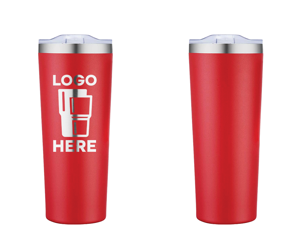 Tall Tumbler Frosted Red Laser Engrave