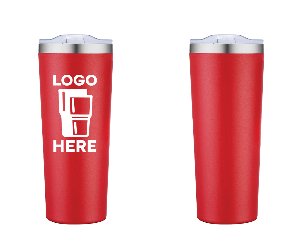 Tall Tumbler Frosted Red Color Print