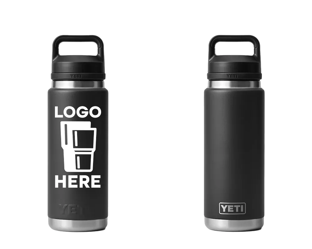 YETI Rambler Bottle Black Color Print