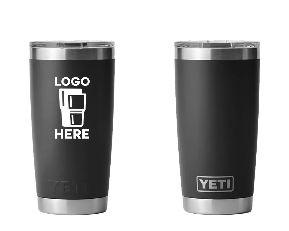 YETI Rambler Tumbler Black Color Print