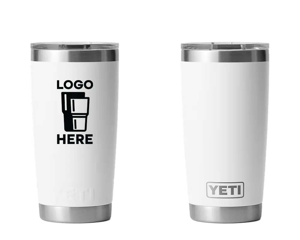 YETI Rambler Tumbler White Color Print